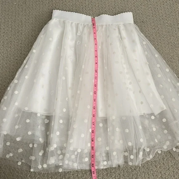 White Tulle Skirt with Polka Dots - Picture 7 of 8